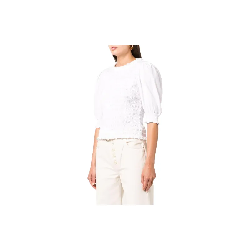 VERONICA BEARD Langston Shirred Crop Top-2