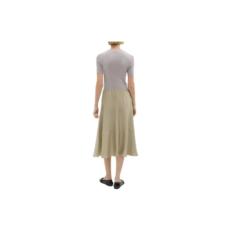 THEORY THEORY Designer Co-authored Collection Short-Sleeved Dresses Women's Gray/Khaki-2