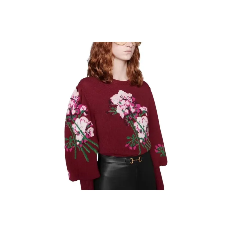 GUCCI FW23 Sweater Women's Dark Red-3