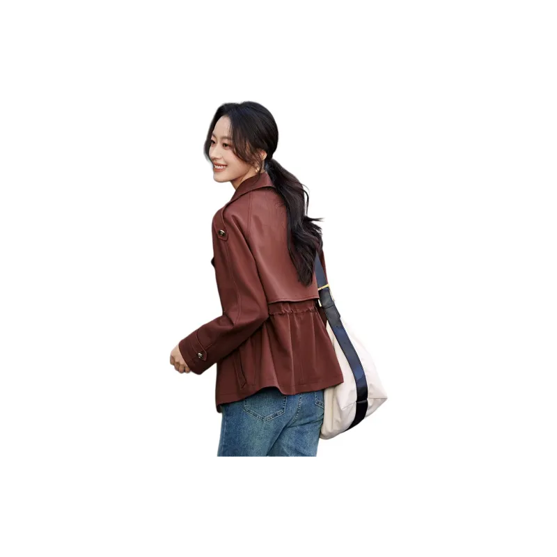 Mo Han Yi Mei Trench Coat Women's Brick Red-1