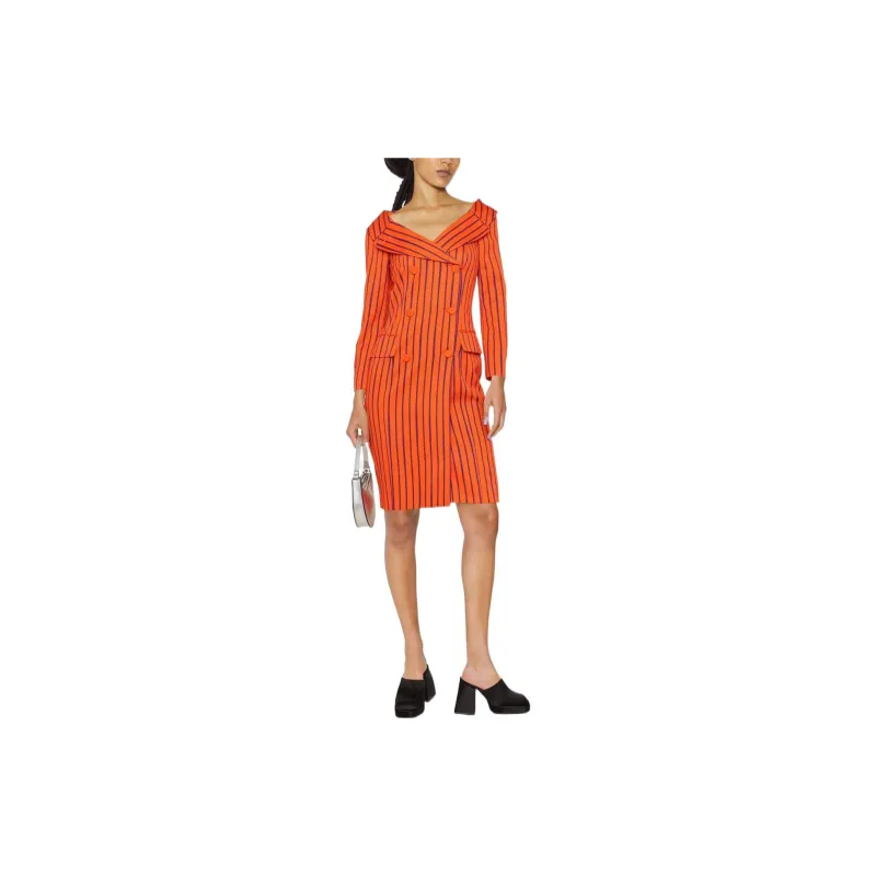 MOSCHINO Long-Sleeved Dresses Women's Orange Red-1
