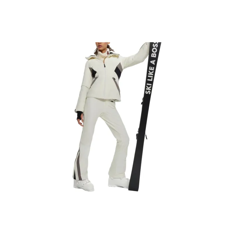 HUGO BOSS x PERFECT MOMENT Ski Trousers With Stripes And Branding Casual Pants Women's White-4