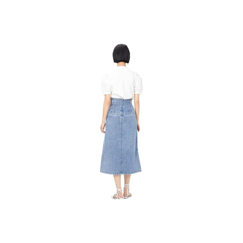 LOFT SHINE Denim Long Skirts Women's Blue-2