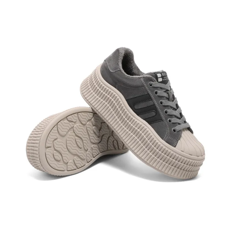 BELLE Anti Slip And Wear Resistant Lightweight Height Increasing Low Top Skateboard Shoes Women's-25