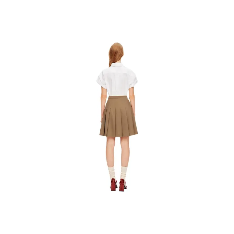 PSALTER Casual Short Skirts Women's Light Chestnut-1