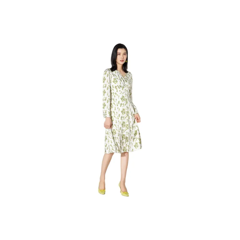 BBLLUUEE Long Sleeved Dress Women's Jade Green-5