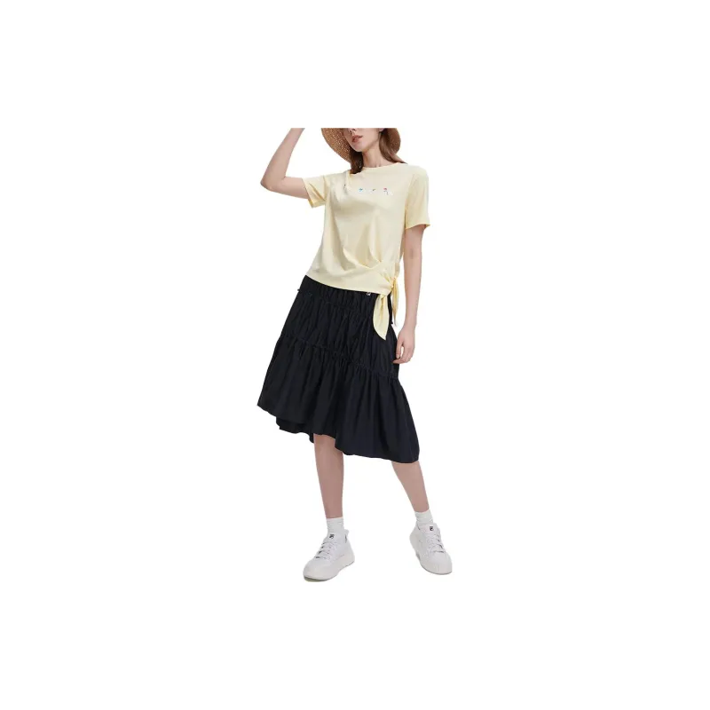 FILA T Shirts Women's Goose Pink Yellow-3