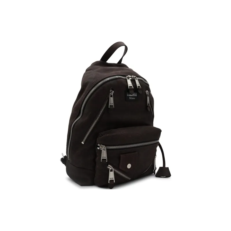 MOSCHINO Polyester Backpack Men's Black Brown-1