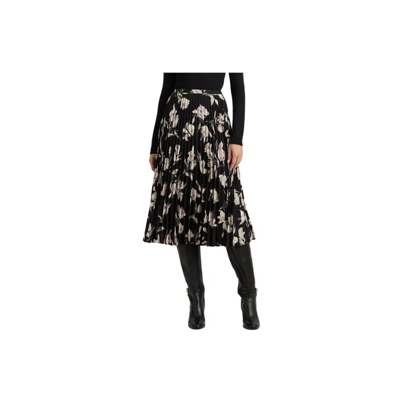Polo Ralph Lauren SS24 Casual Long Skirt Women's Black-3