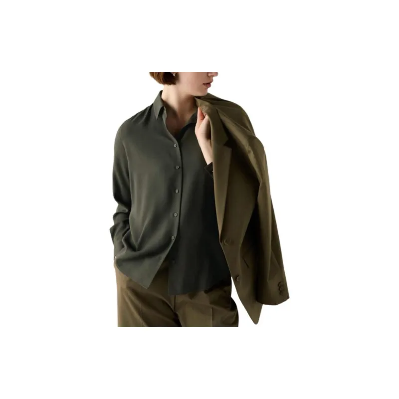 UNIQLO Shirt Women's Dark Olive-2