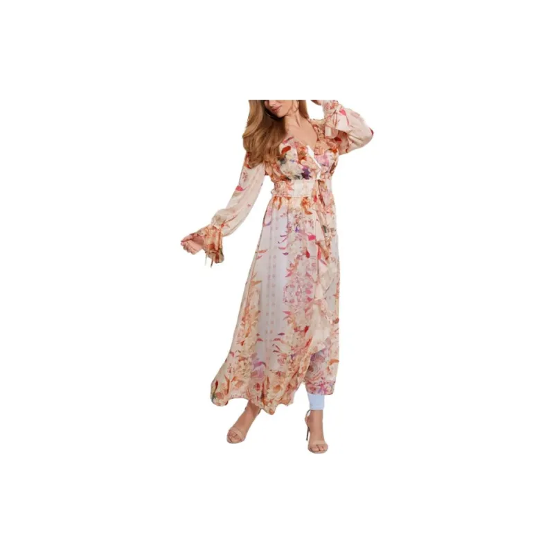 GUESS Eco Vanessa Printed Chiffon Duster Trench Coat Women's Multicolor-2