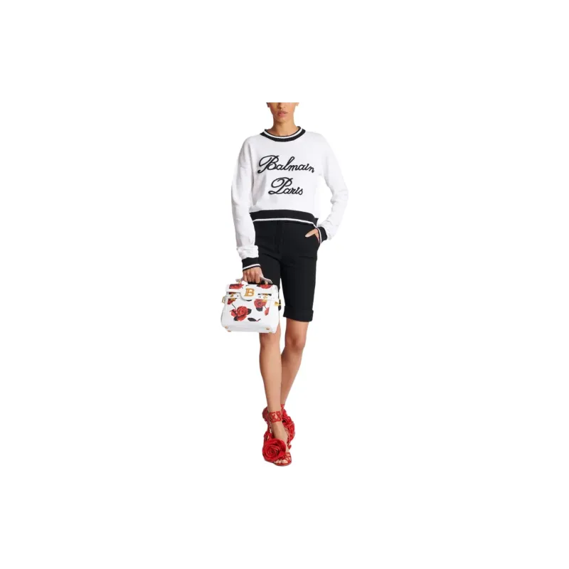 BALMAIN Logo embroidered Crew neck Jumper-1