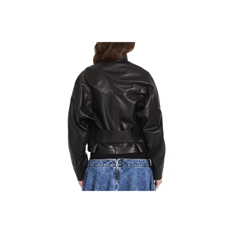 Alaia Cropped Leather Jacket-2