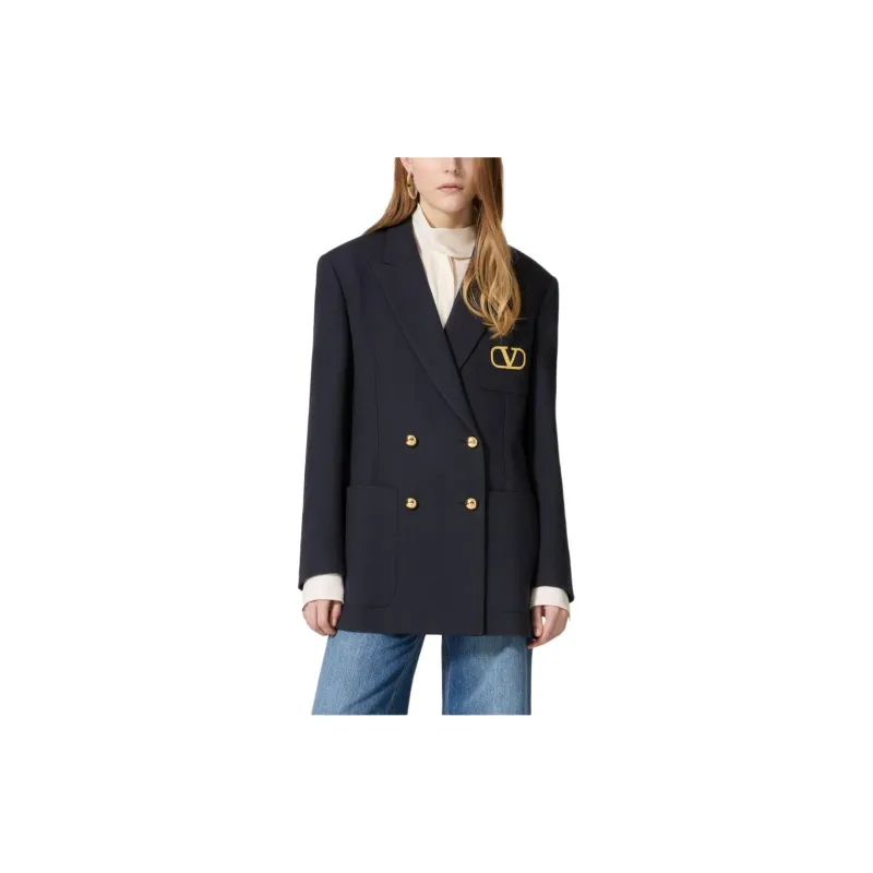 Valentino VLogo Signature Double-Breasted Blazer-1