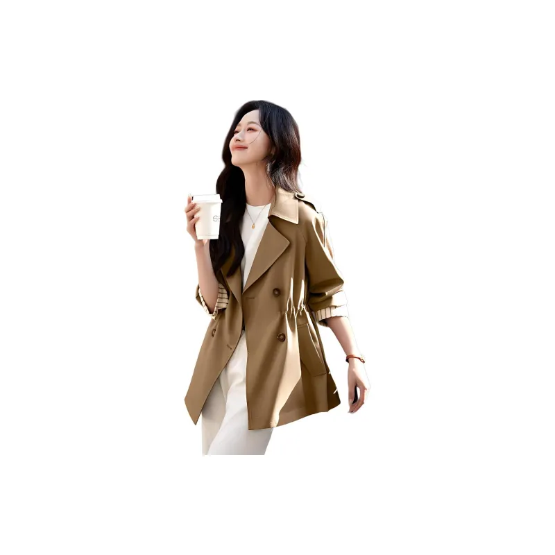 Mo Han Yi Mei Trench Coat Women's Light Coffee-4