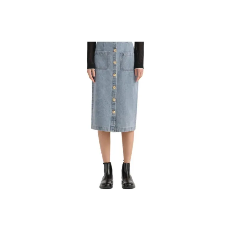 KARL LAGERFELD Casual Long Skirt Women's Blue-1