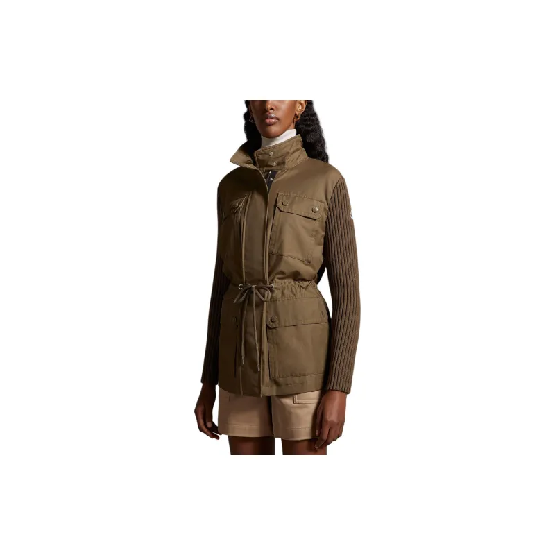 Moncler Knit Panelled Zipped Military Jacket-1