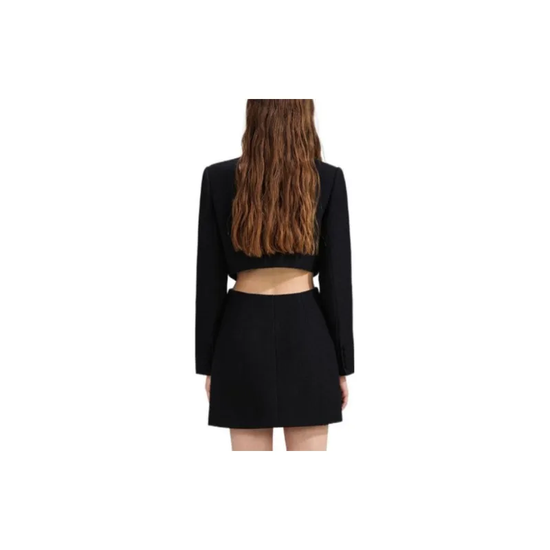 Self portrait SS23 Long Sleeved Dress Women's Black-2