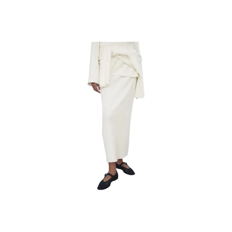 ZARA Casual Long Skirt Women's Frosted White-2