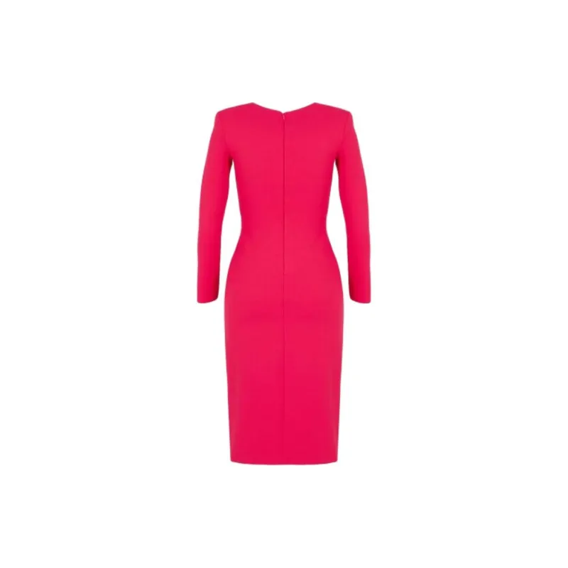 EMPORIO ARMANI Stretch Milano Stitch Fabric Dress With Asymmetric Cross over And Draping-1