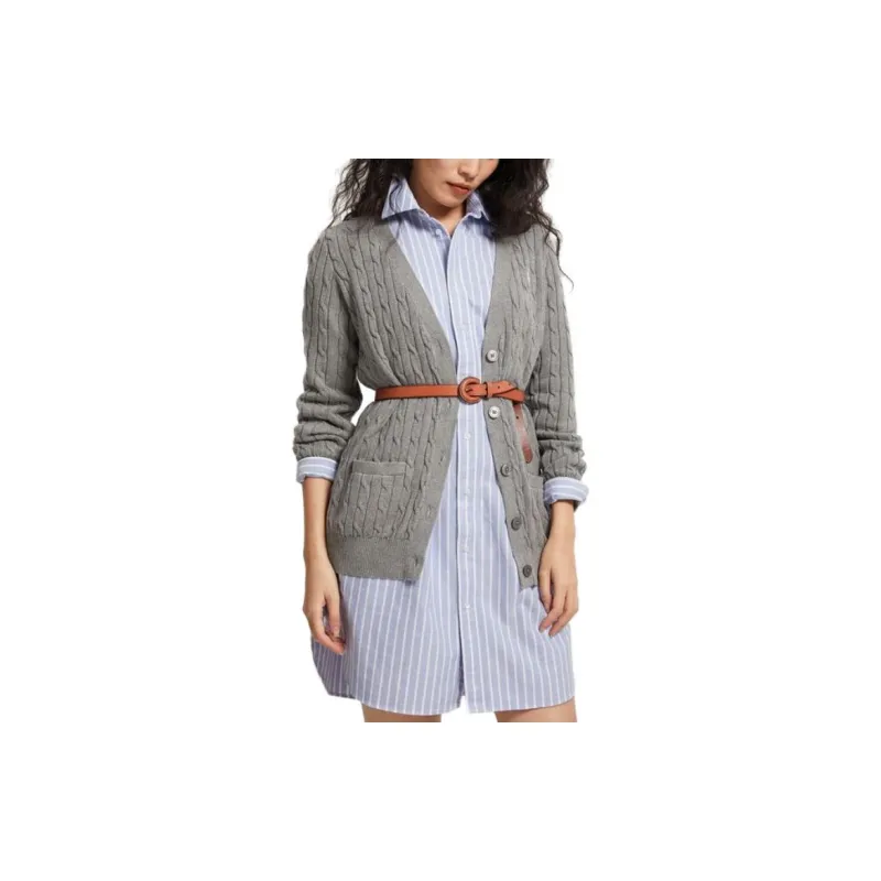 Polo Ralph Lauren Knitted Fabric Cardigan Women's Gray-3