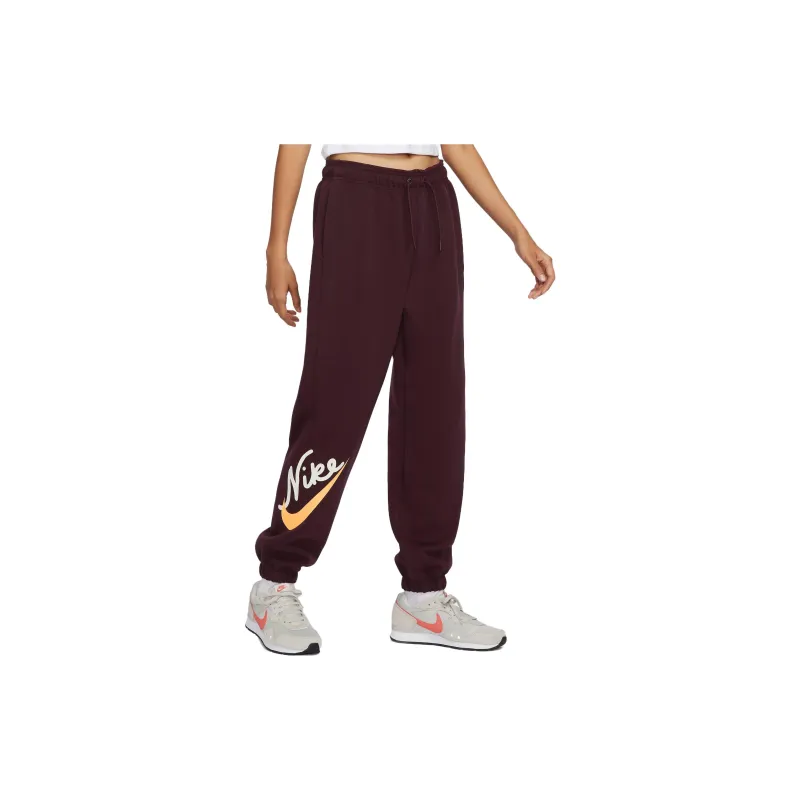 Nike Knitted Sports Pants Women's Burgundy-4