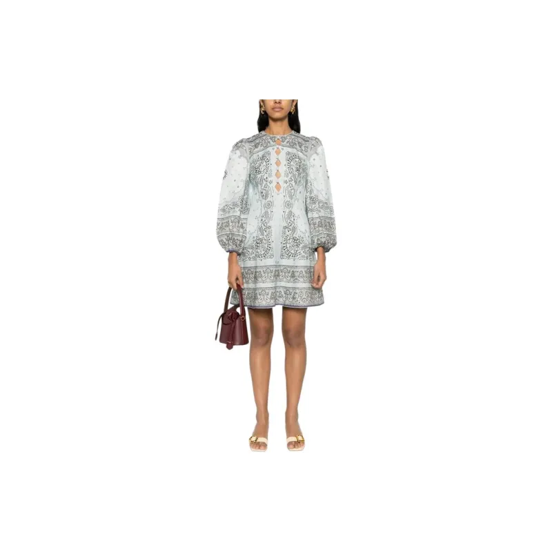 Zimmermann Bandana-Printed Long-Sleeved Mini Dress-2