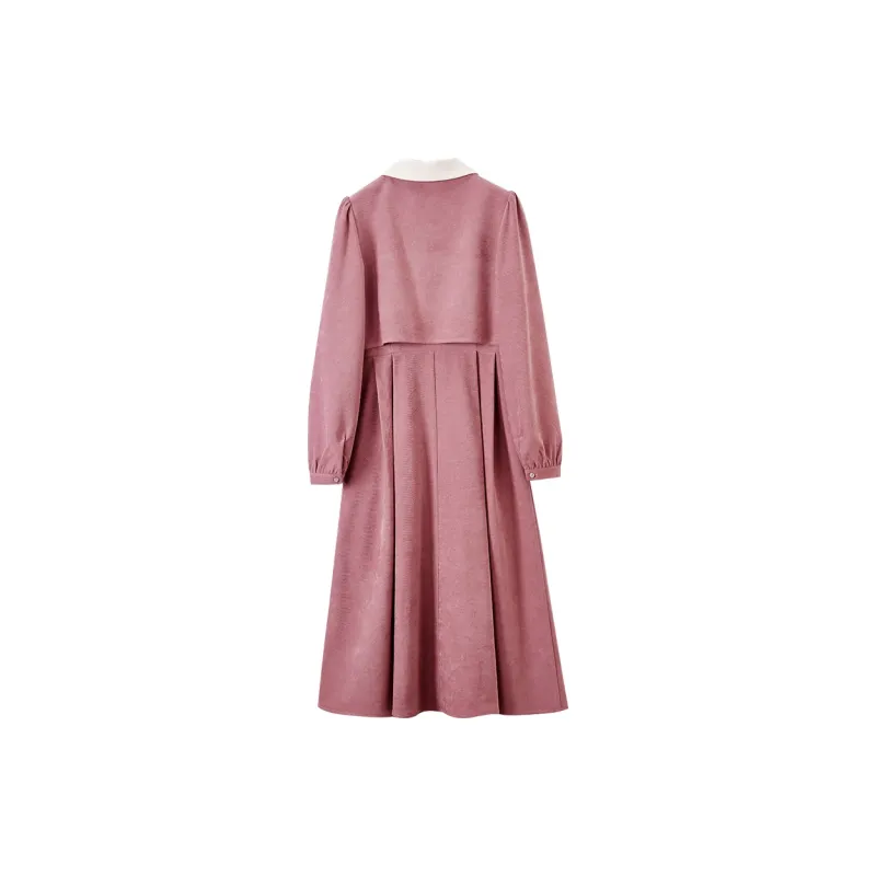 XIANGYING Long Sleeved Dresses Women's Pink-1