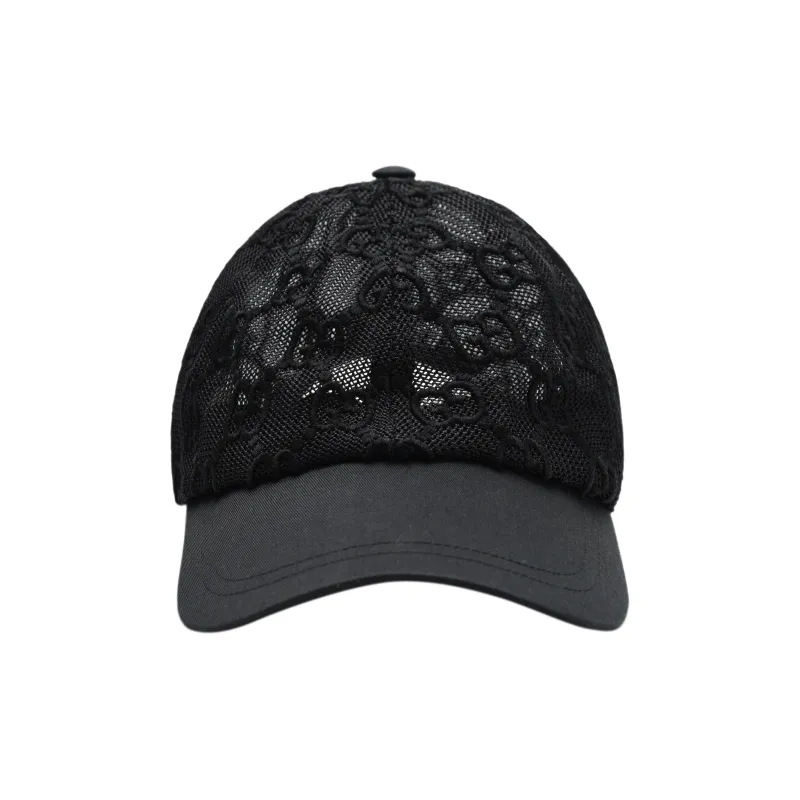 GUCCI Cotton Baseball Caps Women's Black-1