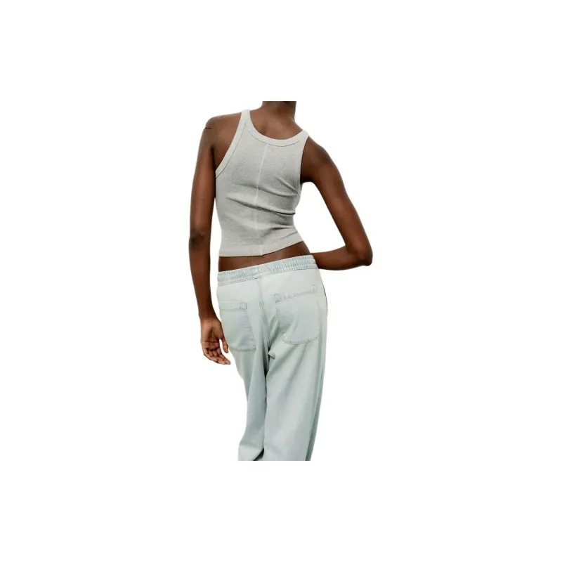 ZARA Tank Tops Women's Gray-2