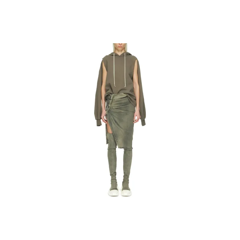 Rick Owens DRKSHDW Edfu Front slit Midi Skirt-3