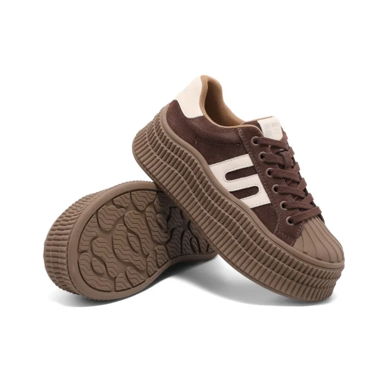 BELLE Anti Slip And Wear Resistant Lightweight Height Increasing Low Top Skateboard Shoes Women's-9