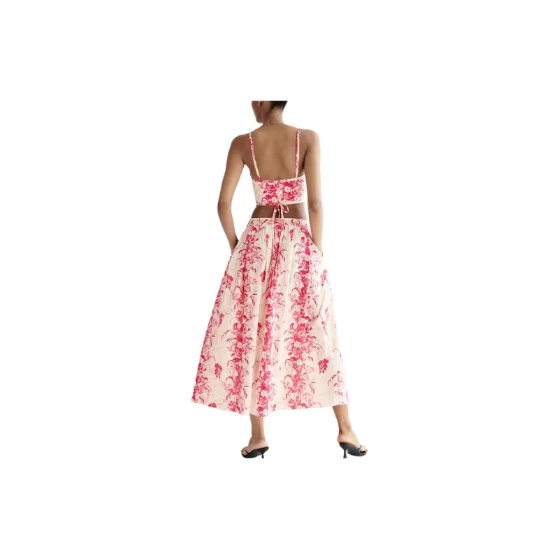 ZARA Casual Long Skirts Women's Pink-3
