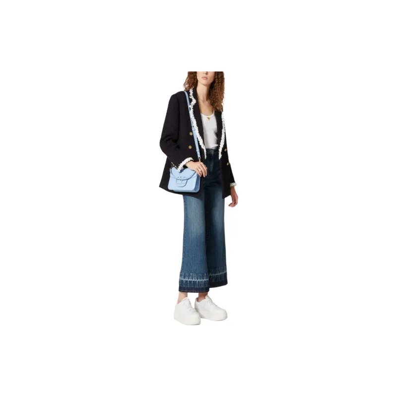 Valentino Logo Plaque Wide Leg Jeans-3