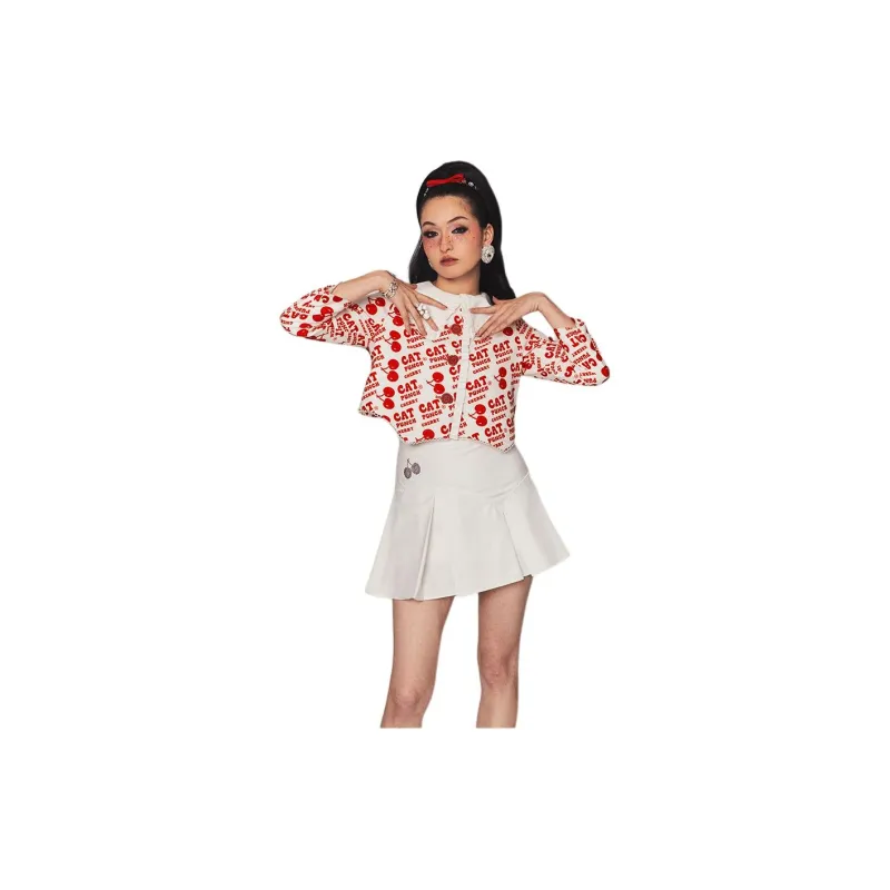 CatPunch Casual Short Skirts Women's White-1