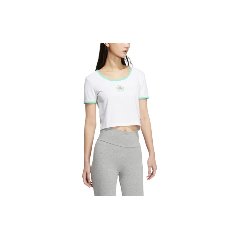 Adidas Originals BEAR CROP Crop Tops Women's White-4