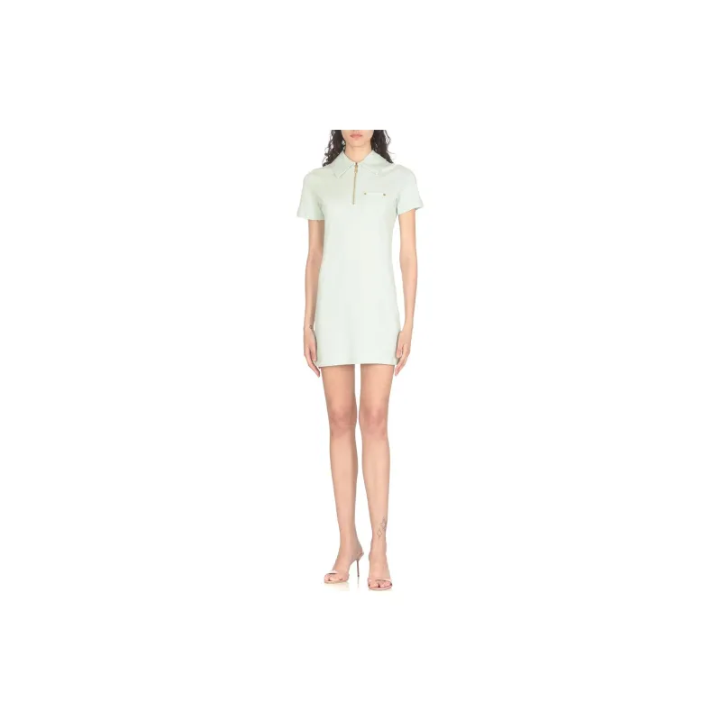 PALM ANGELS Logo Embroidered Mini Polo Dress-1