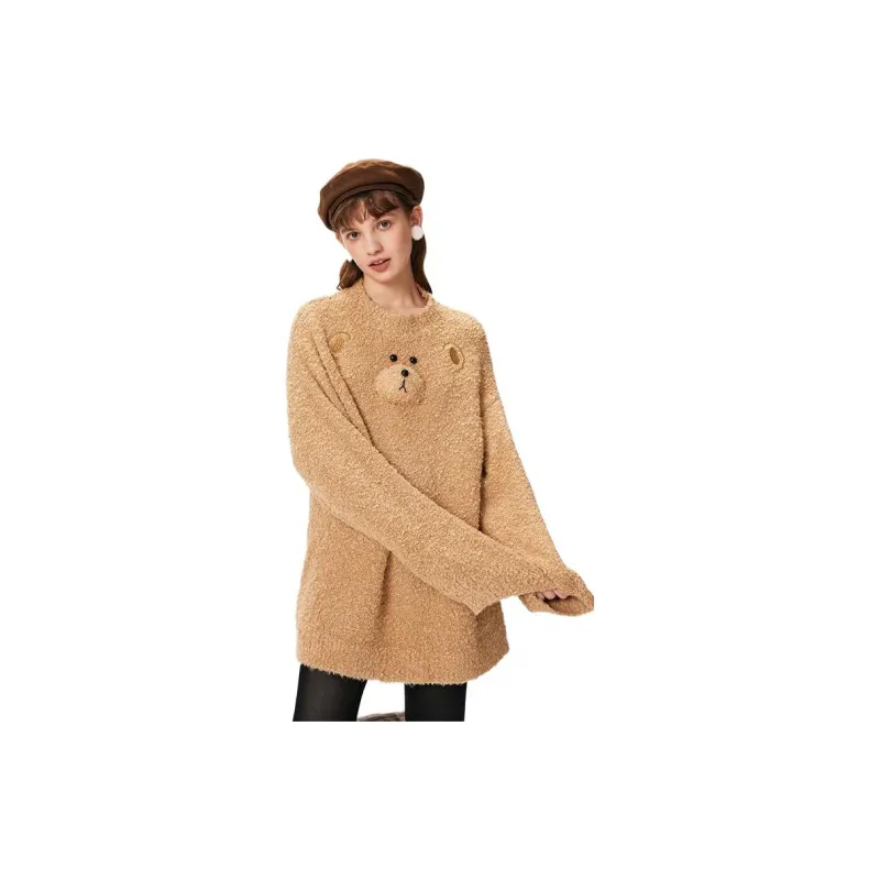SEIFINI Knitwear Women's Light Brown Sweater-1