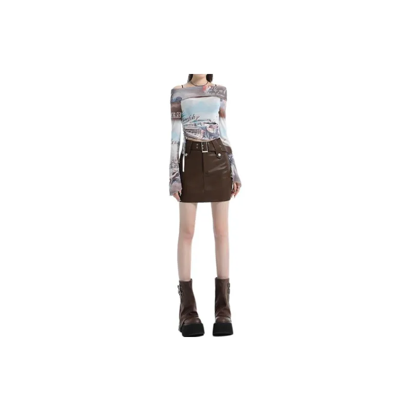 Concubine Zhu Leather Short Skirts Women's-16