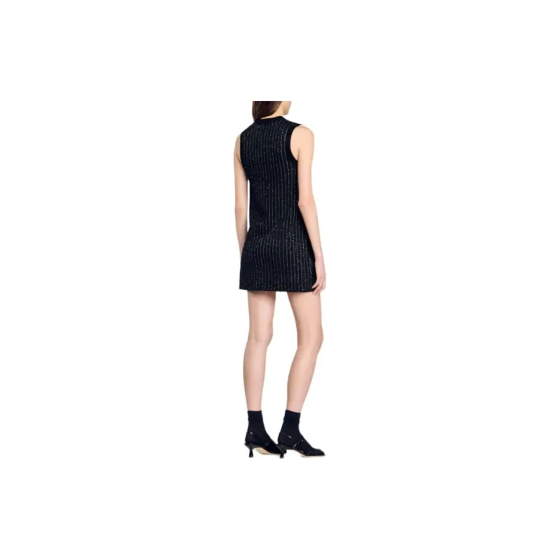 Sandro Sequin embellished Knitted Mini Dress-3