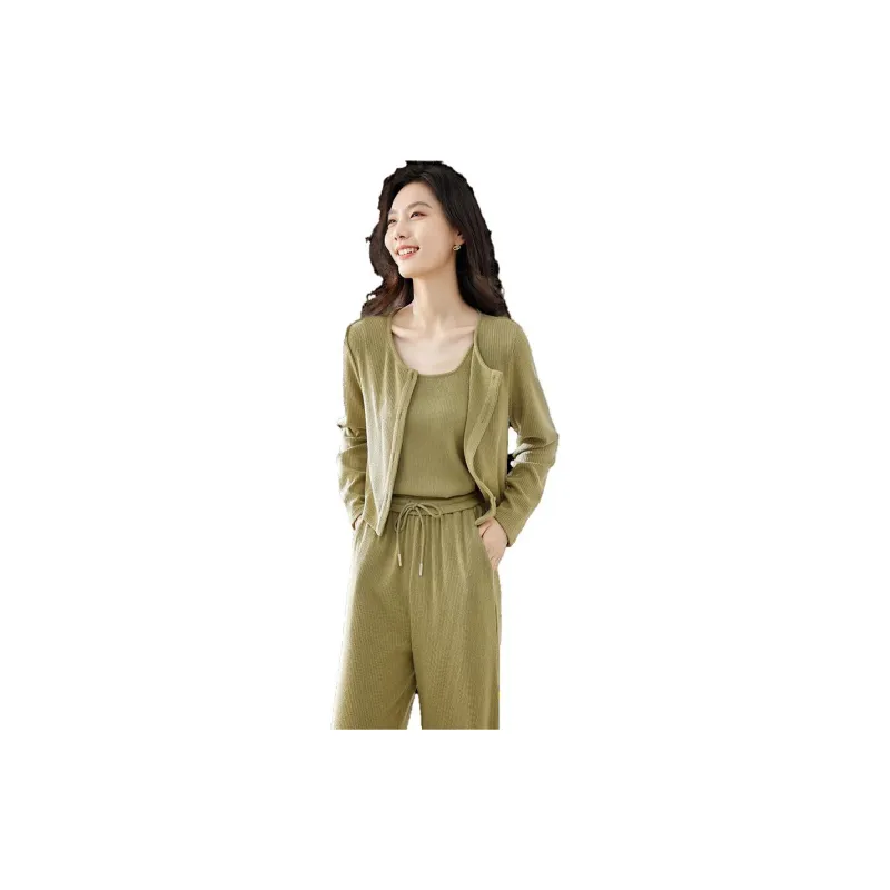 VIMLY Casual Suit Women's Autumn Green-2