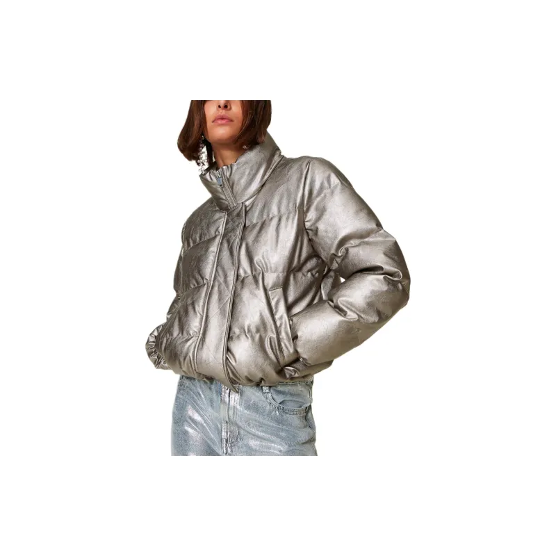 Twinset Laminated Puffer Jacket-4