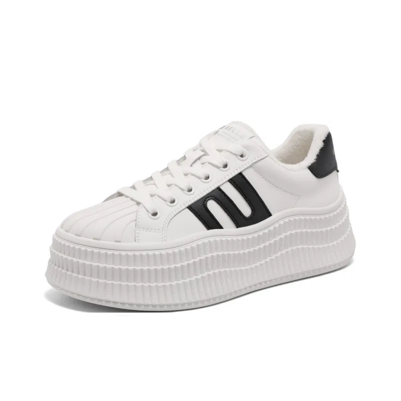 BELLE Anti Slip And Wear Resistant Lightweight Height Increasing Low Top Skateboard Shoes Women's-34