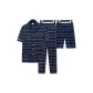 Dark Blue Plaid 1-301 Short-Sleeved[Three-Piece Set]