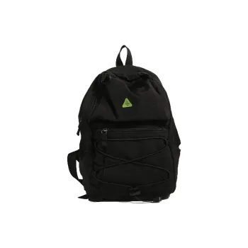 NOMK Nylon Backpack Unisex Black/Gray/Dark Violet/Light Blue