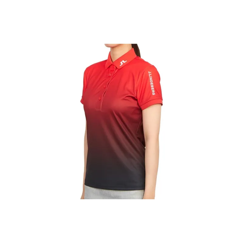 J.Lindeberg Tour Tech Print Polo Shirt Women's Red-4