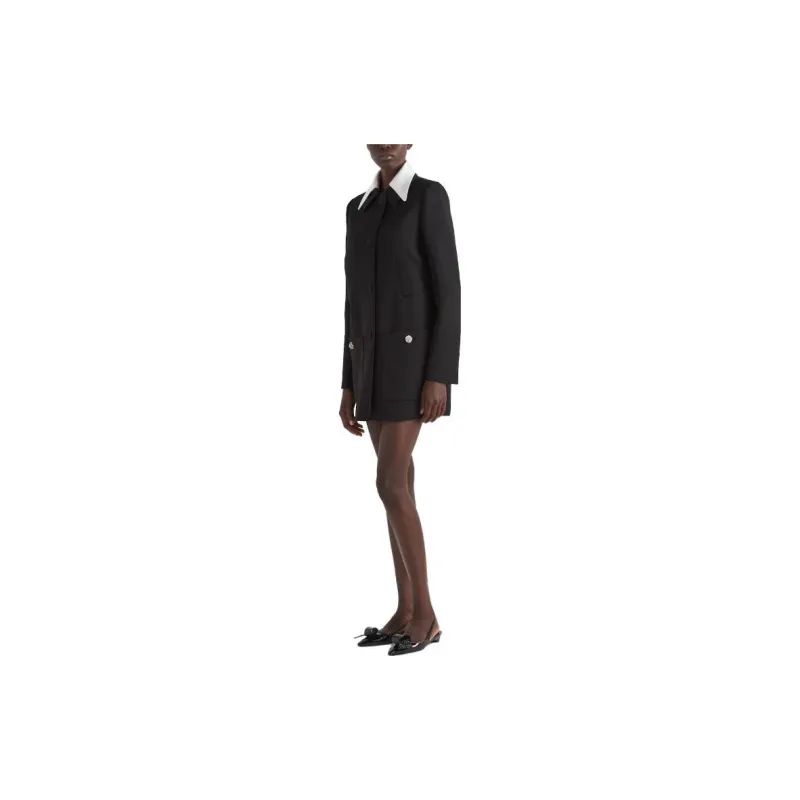 PRADA Contrasting collar Single breasted Coat-3