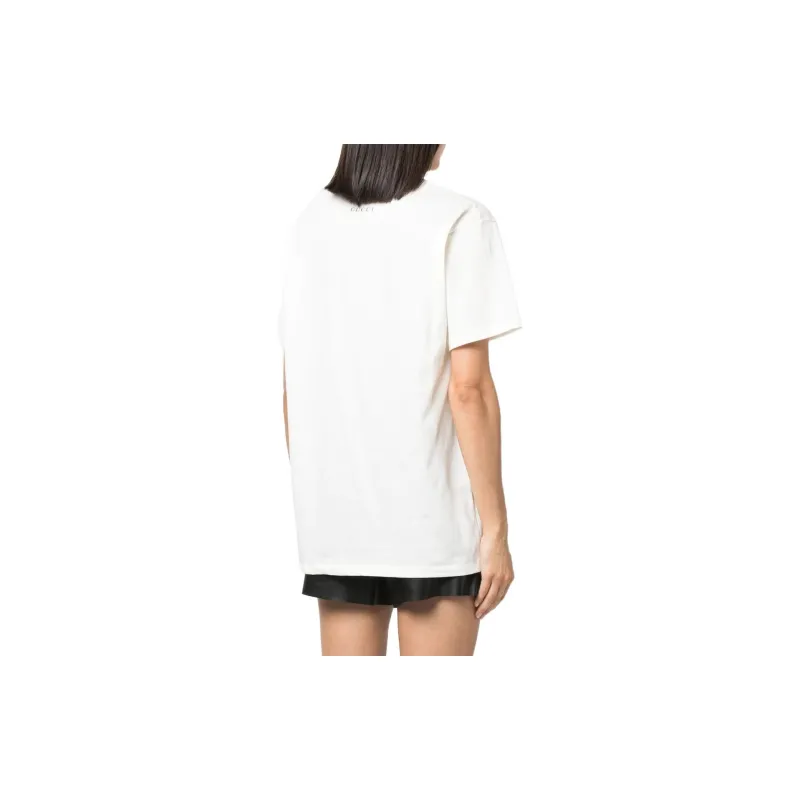 GUCCI Slogan Star Print T shirt-2