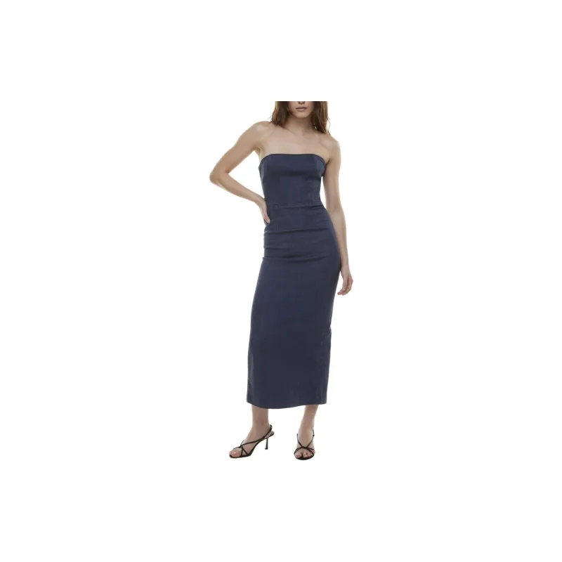 ARITZIA Denim Forum The '90s Tube Maxi Denim Dress Sleeveless Dress Women's Under Pressure/Dark Indigo-3