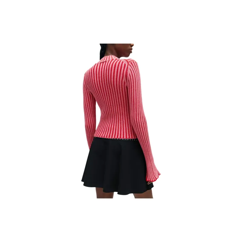 HUGO BOSS Mock-neck Striped Cotton Jumper-3